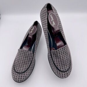 Dansko Debra Womens Size EU 38 Shoes Gray Black Houndstooth Suede Comfort Loafer